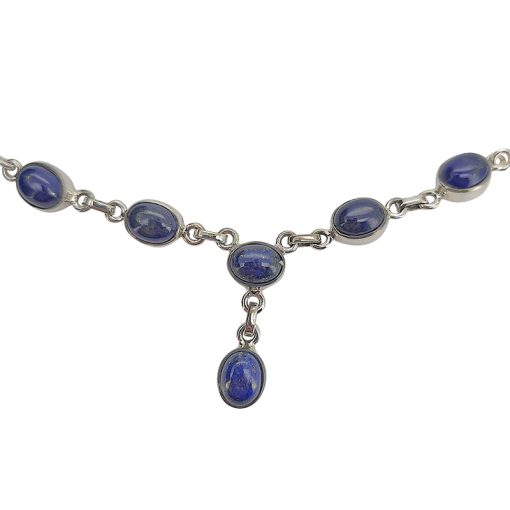 6 Stone Lapis 18″ Long Necklace