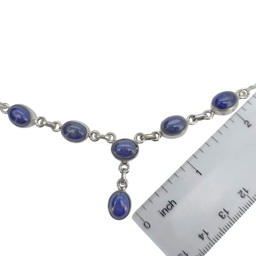 6 Stone Lapis 18″ Long Necklace - Image 3