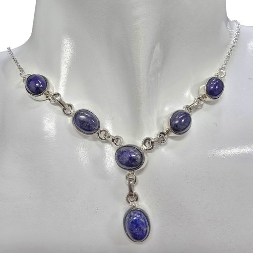 6 Stone Lapis 18″ Long Necklace - Image 2