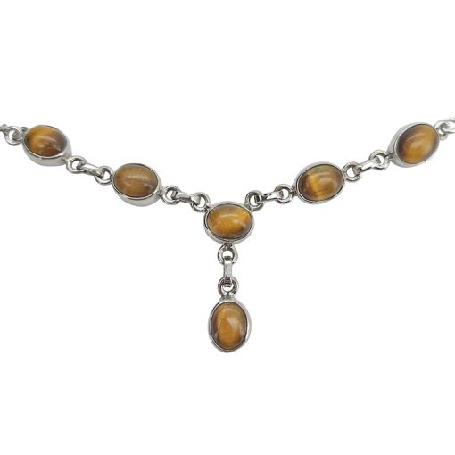 6 Stone Tiger's Eye 18″ Long Necklace