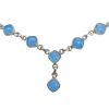 6-Stone Blue Chalcedony Sterling Silver Necklace 18″