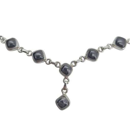 6-Stone Black Onyx Necklace 18″