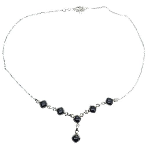 6-Stone Black Onyx Necklace 18″ - Image 3