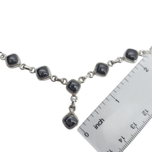6-Stone Black Onyx Necklace 18″ - Image 4