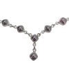 6-Stone Garnet Sterling Silver Necklace 18"