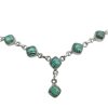 6-Stone Malachite Sterling Silver Necklace 18″