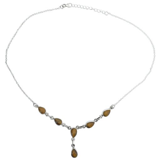 Tiger's Eye Sterling Silver Necklace 18" - Image 4