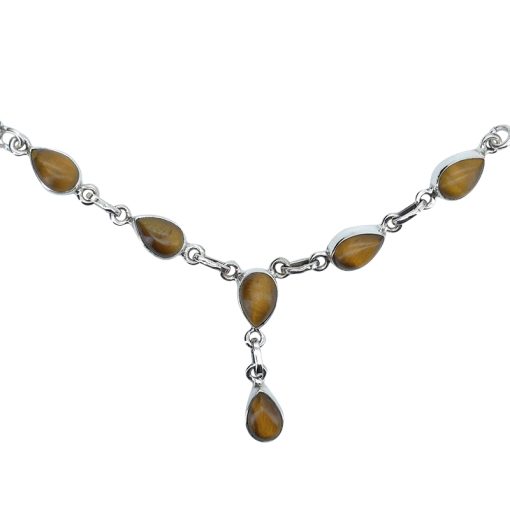 Tiger's Eye Sterling Silver Necklace 18"