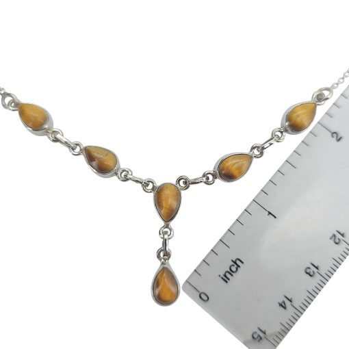 Tiger's Eye Sterling Silver Necklace 18" - Image 3