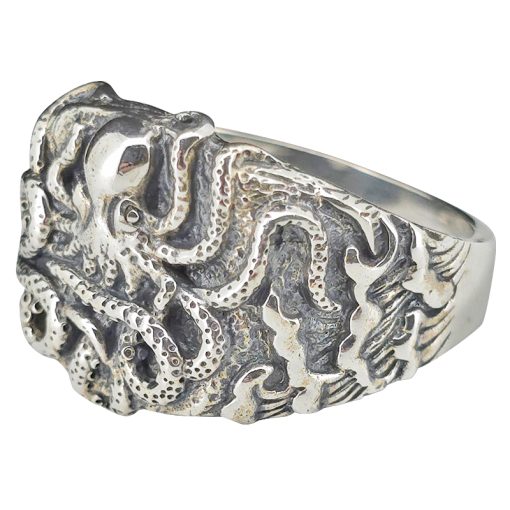 Octopus Sterling Silver Ring - Image 3