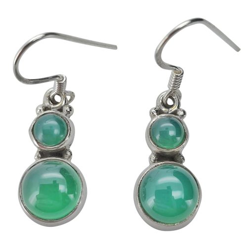 Green Onyx Earrings On Hooks