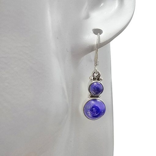 Lapis Lazuli Earrings On Hooks - Image 2