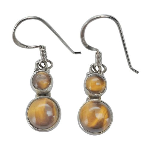 Tiger's Eye Sterling Silver Dangle Earrings