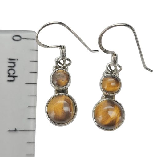 Tiger's Eye Sterling Silver Dangle Earrings - Image 3