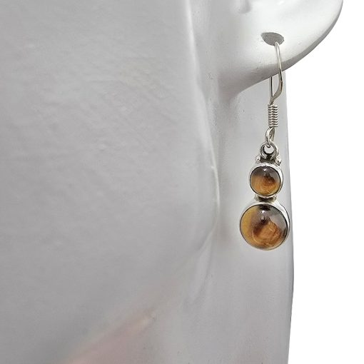 Tiger's Eye Sterling Silver Dangle Earrings - Image 2