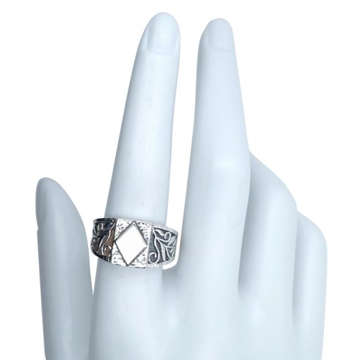 Diamond Design Sterling Silver Ring - Image 4