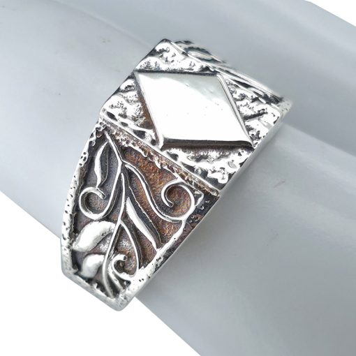 Diamond Design Sterling Silver Ring - Image 2