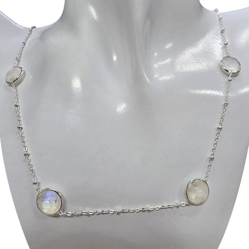 Faceted Moonstone Silver Necklace - Image 2