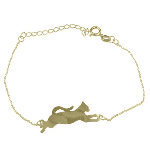 Gold-Plated Silver Cat Chain Bracelet - Image 3