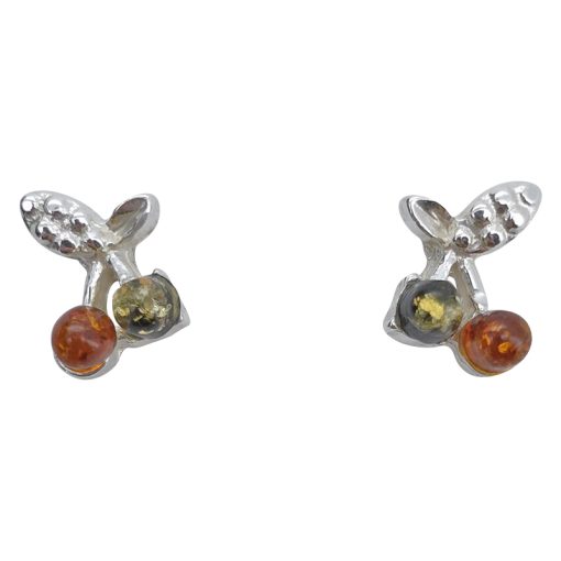 Cherry Design Multicolor Amber Stud Earrings