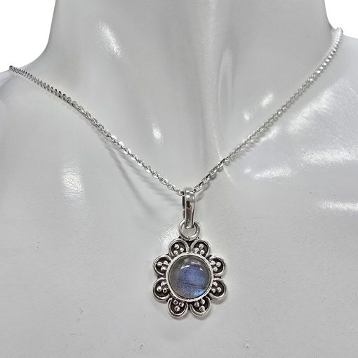 Labradorite Sterling Silver Flower Pendant - Image 2