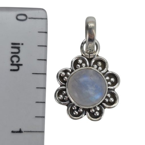 Moonstone Sterling Silver Flower Pendant - Image 3