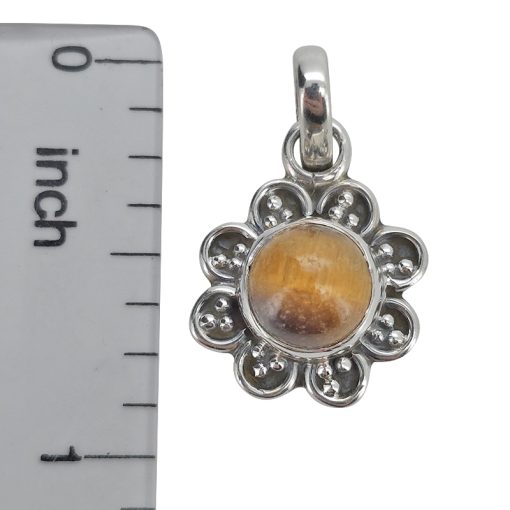 Tiger Eye Sterling Silver Flower Pendant - Image 3