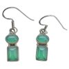 Geometric-Style Green Onyx Dangle Earrings