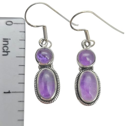 Amethyst Sterling Silver Dangle Earrings - Image 3