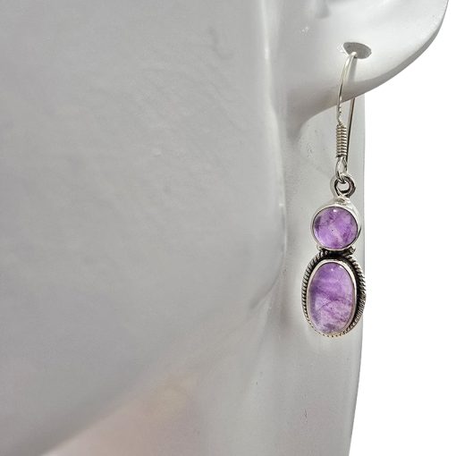 Amethyst Sterling Silver Dangle Earrings - Image 2