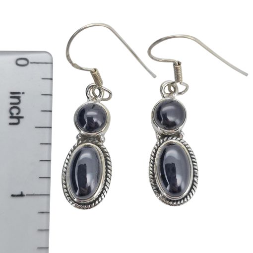 Black Onyx Sterling Silver Dangle Earrings - Image 2