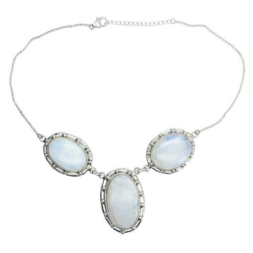 Moonstone Sterling Silver Necklace 18" - Image 4