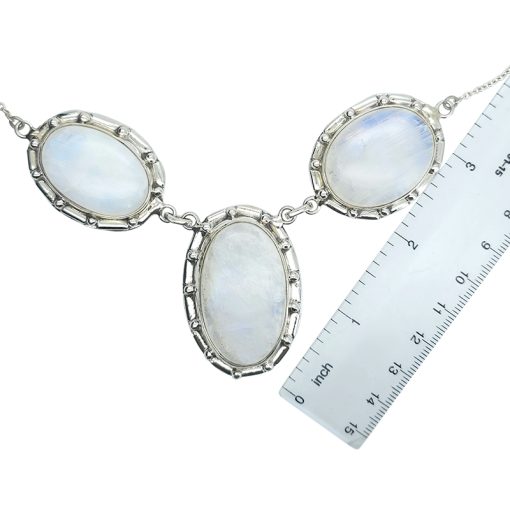 Moonstone Sterling Silver Necklace 18" - Image 3