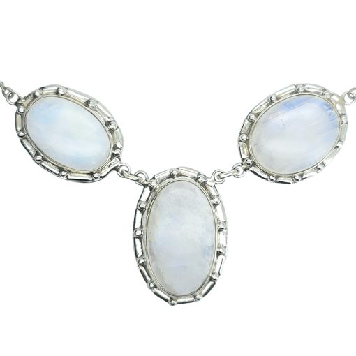 Moonstone Sterling Silver Necklace 18" - Image 2