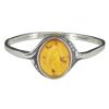 Cognac Amber Sterling Silver Oval Ring