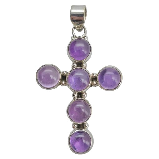 Amethyst Sterling Silver Cross Pendant