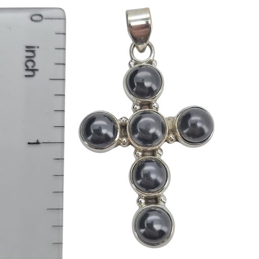 Black Onyx Sterling Silver Cross Pendant - Image 3