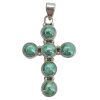 Malachite Sterling Silver Cross Pendant