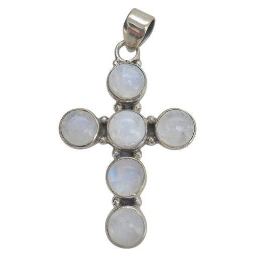 Moonstone Sterling Silver Cross Pendant