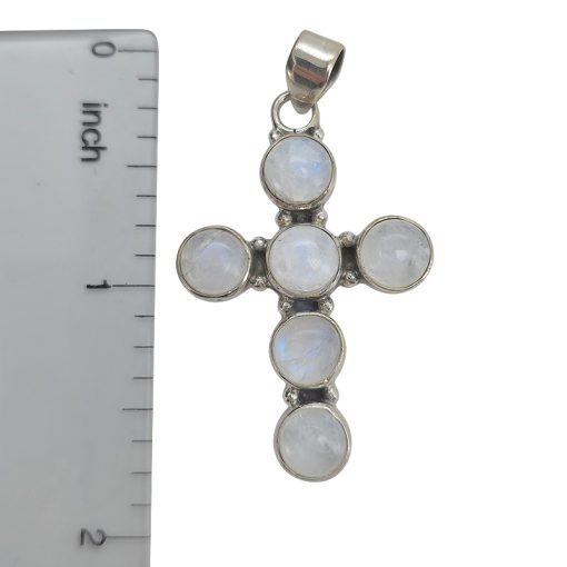 Moonstone Sterling Silver Cross Pendant - Image 3
