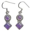 Amethyst 925 Silver Earrings On Hooks