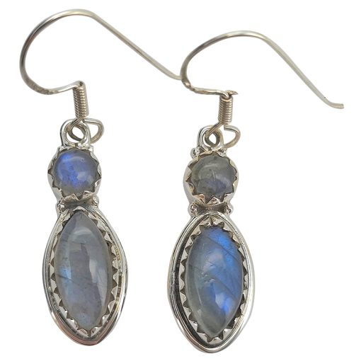 Labradorite Sterling Silver Earrings On Hooks