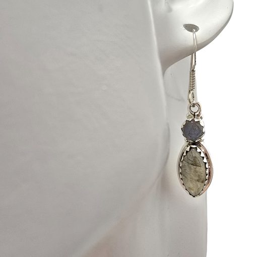 Labradorite Sterling Silver Earrings On Hooks - Image 3