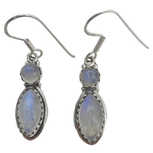 Moonstone Sterling Silver Earrings On Hooks