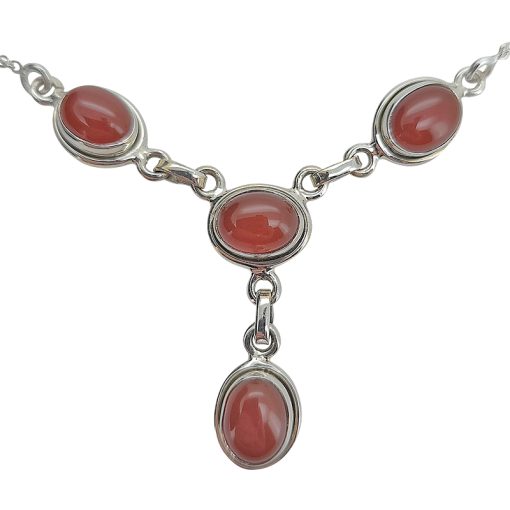 Red Onyx Sterling Silver Necklace