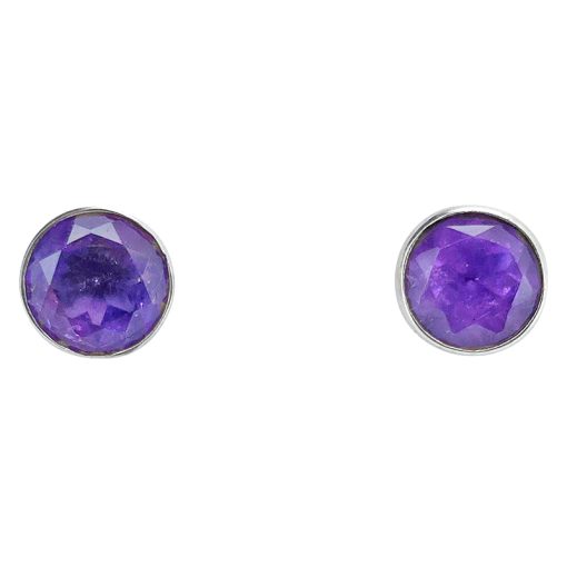 Faceted Amethyst Stud Earrings