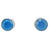 Faceted Blue Chalcedony Stud Earrings