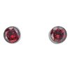 Faceted Garnet Sterling Silver Stud Earrings