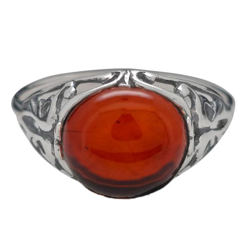 Cherry Amber Sterling Silver Ring - Image 2