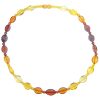 Rainbow Amber Beaded Necklace 18"